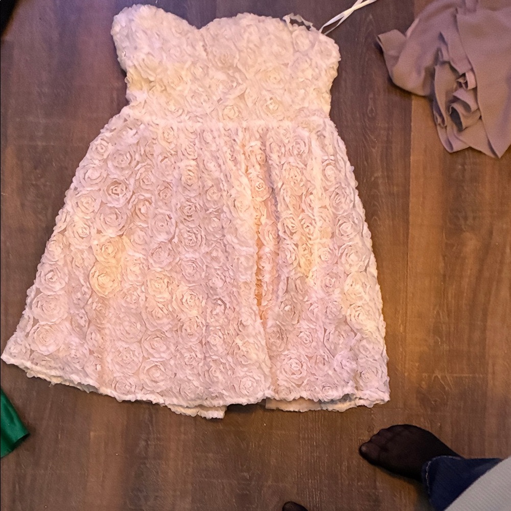 Elegant Cream Floral  Dress